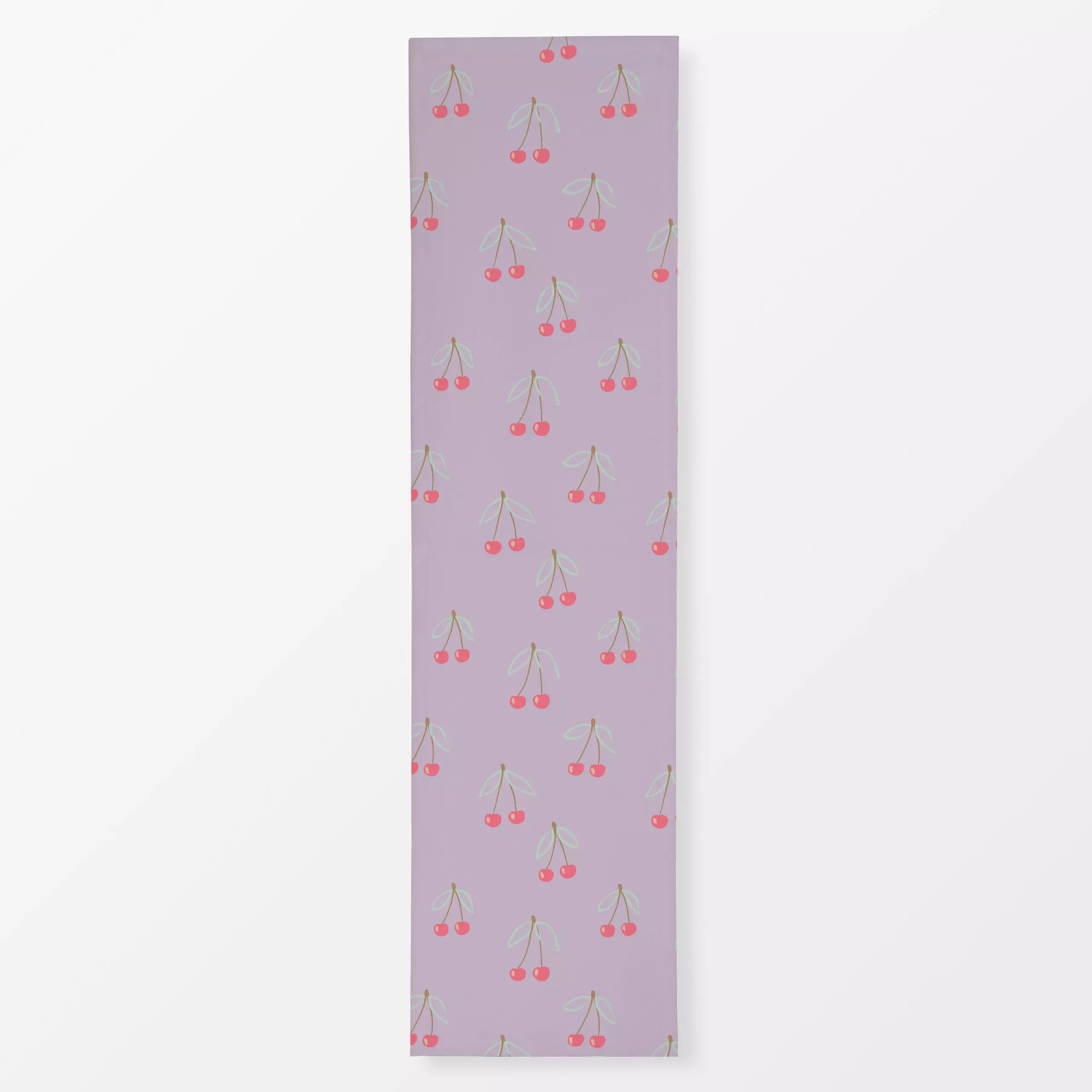 Tischläufer Kirschen auf Flieder - Frühling, Früchte - von „Julia Schumacher"; Punkte, Blätter, Kirschen, Kirsche, mint, fli...