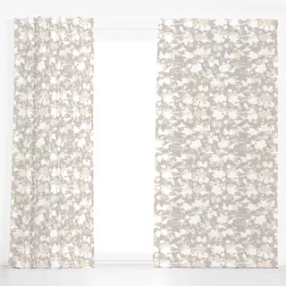 Dekovorhang Blumenmuster beige