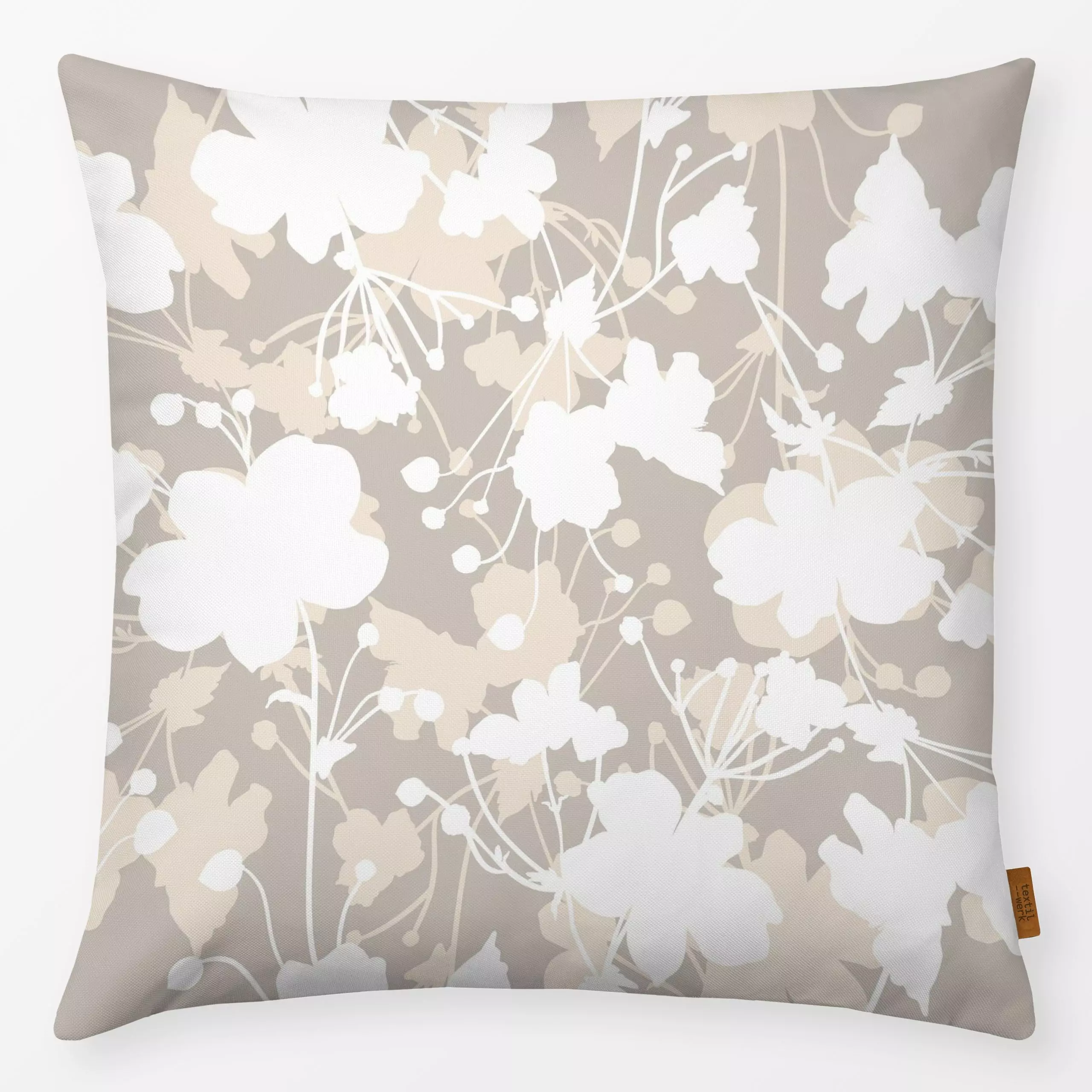 Kissen Blumenmuster beige - Blumen & Florales, Symbole & Muster, Pflanzen & Botanik - von „Kantioler Design"; Blumen, Blätte...
