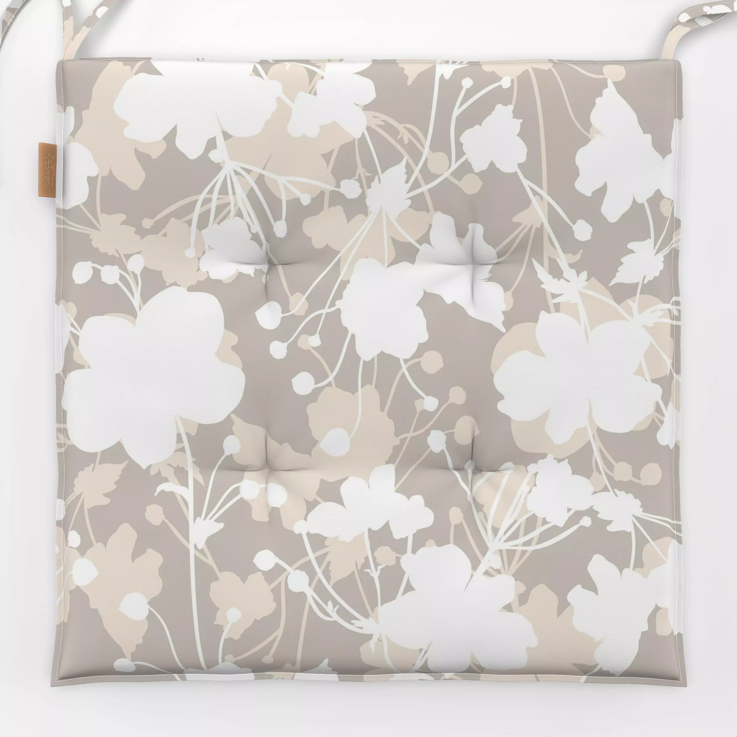 Sitzkissen Blumenmuster beige - Blumen & Florales, Symbole & Muster, Pflanzen & Botanik - von „Kantioler Design"; Blumen, Bl...