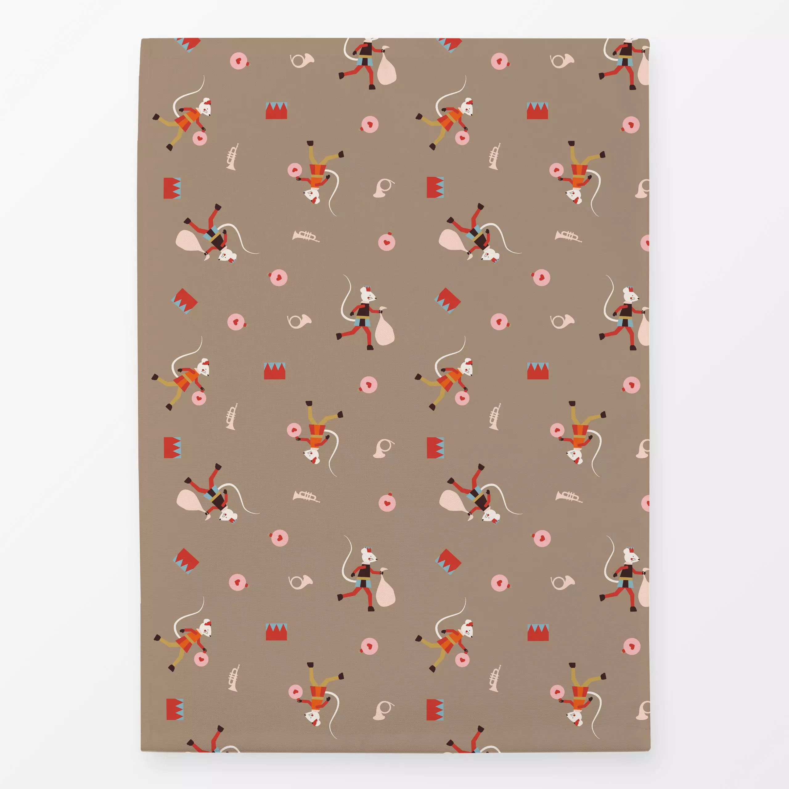 Geschirrtücher Wichtel Maus Pattern Braun - Kinderzimmer & Motive für Kinder, Weihnachten, Anlässe - von „Jana Moßmann"; mau...