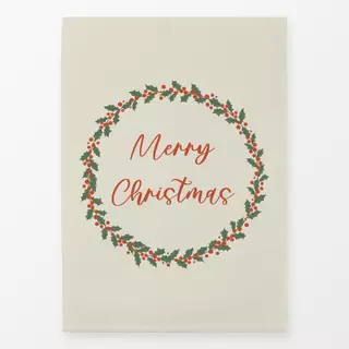 Geschirrtuch Weihnachtskranz Holly Creme
