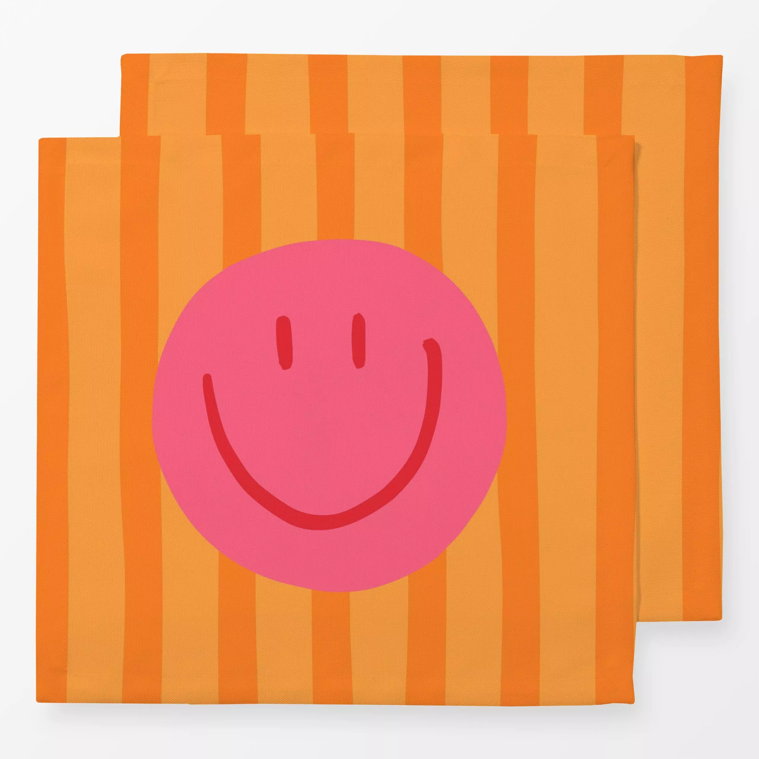 Servietten Smile Stripes orange - Sommer, Symbole & Muster, Anlässe - von „Kruth Design"; bunt, Geschenk, geschenkidee, Smil...