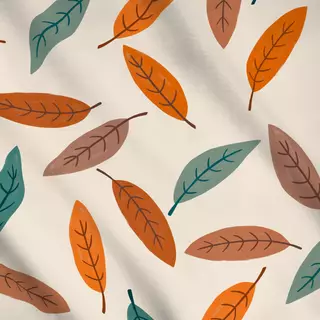 Meterware Herbstblätter grün orange