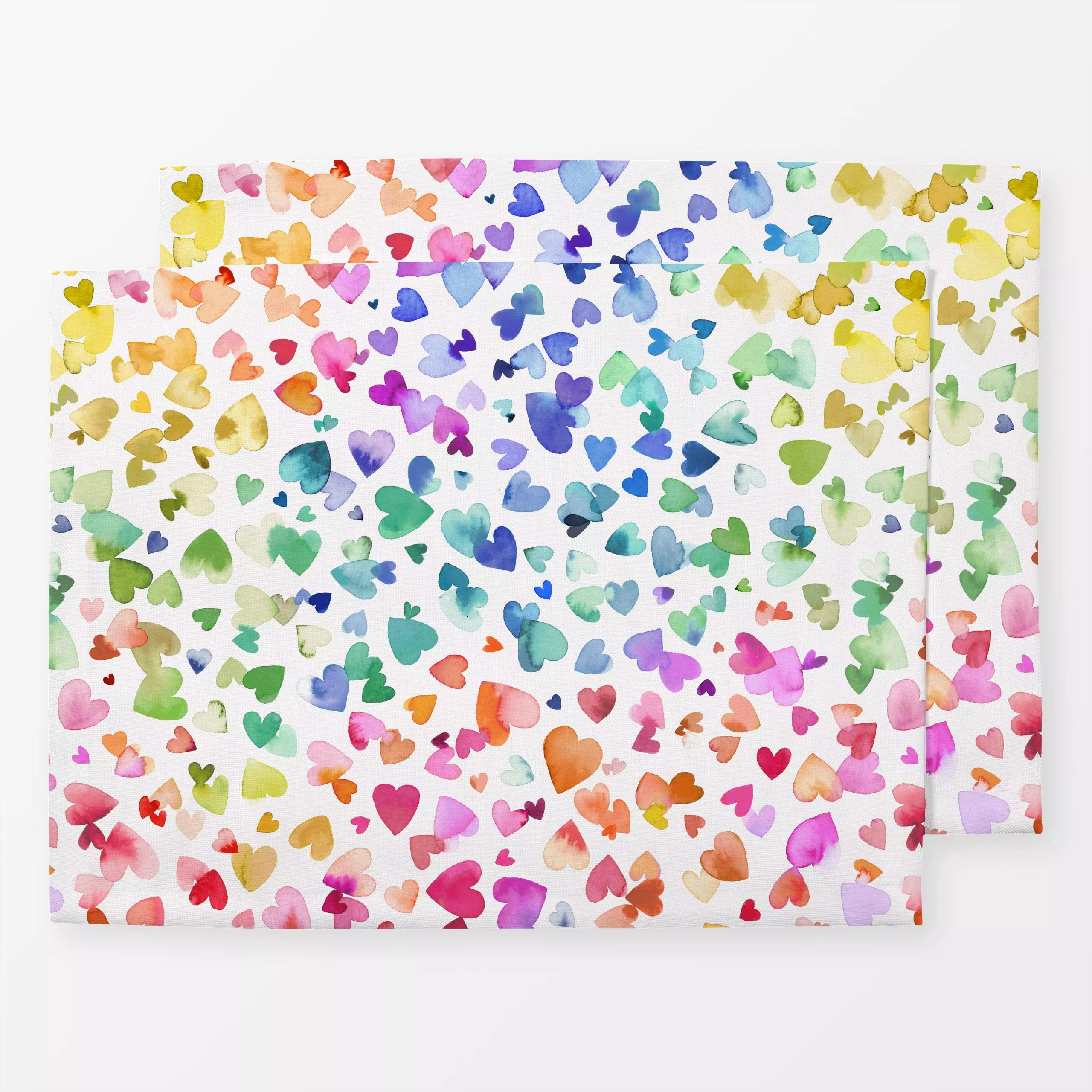 Tischset Pride Colorful Rainbow Hearts - Liebe, Romantik & Pride, Symbole & Muster - von „Ninola Design "; Muster, Sommerblu...