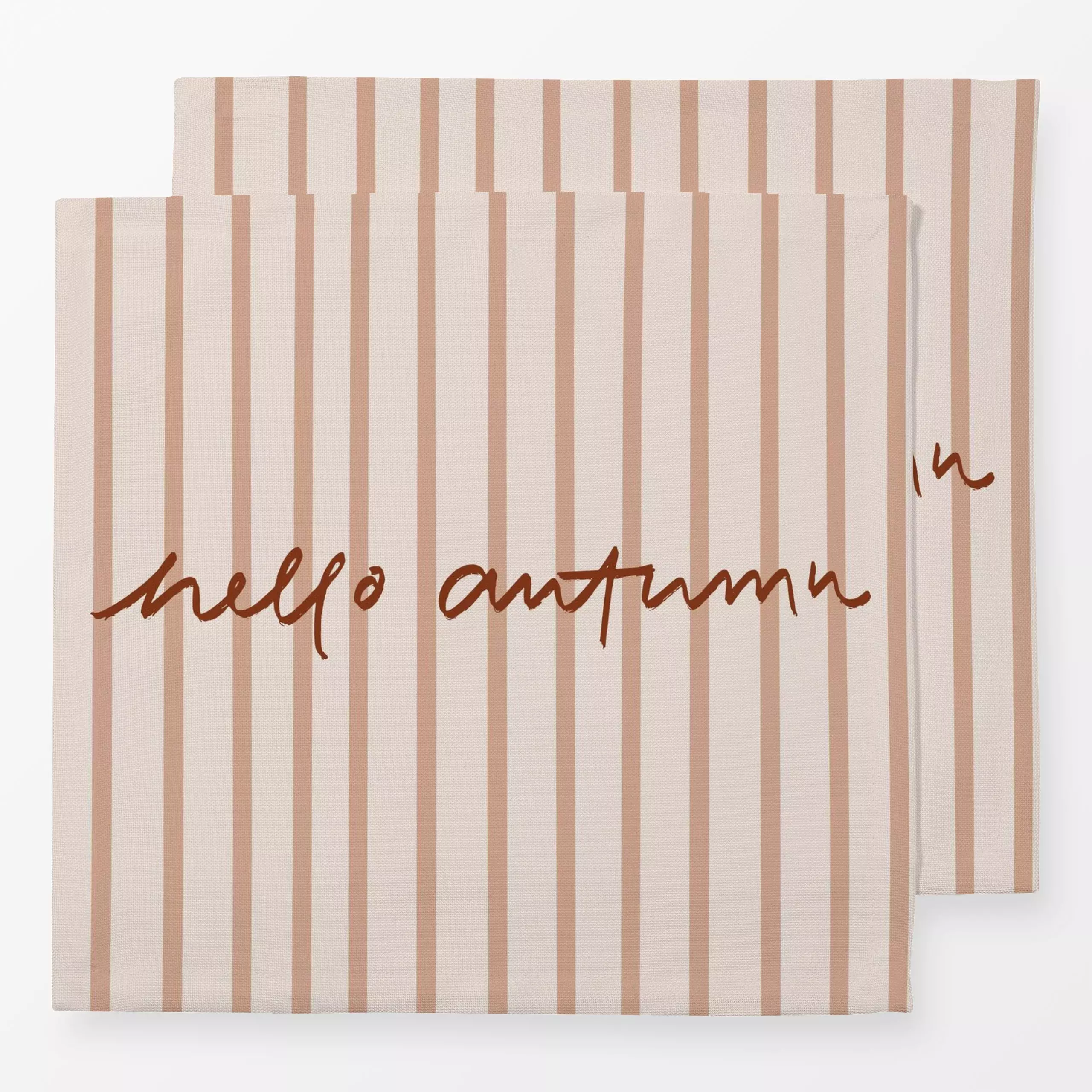 Servietten Hello Autumn Streifen - Herbst, Sprüche & Schriftzüge - von „Kruth Design"; Streifen, Herbst, spruch, Spruchkisse...