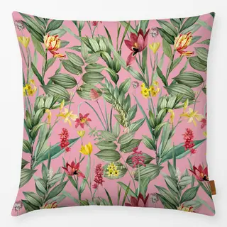 Kissen Exotische Pflanzenwelt pink