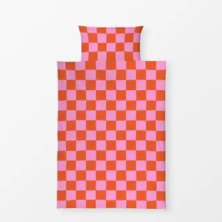 Bettwäsche Chess Pattern orange pink