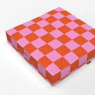 Bodenkissen Chess Pattern orange pink