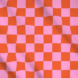 Meterware Chess Pattern orange pink