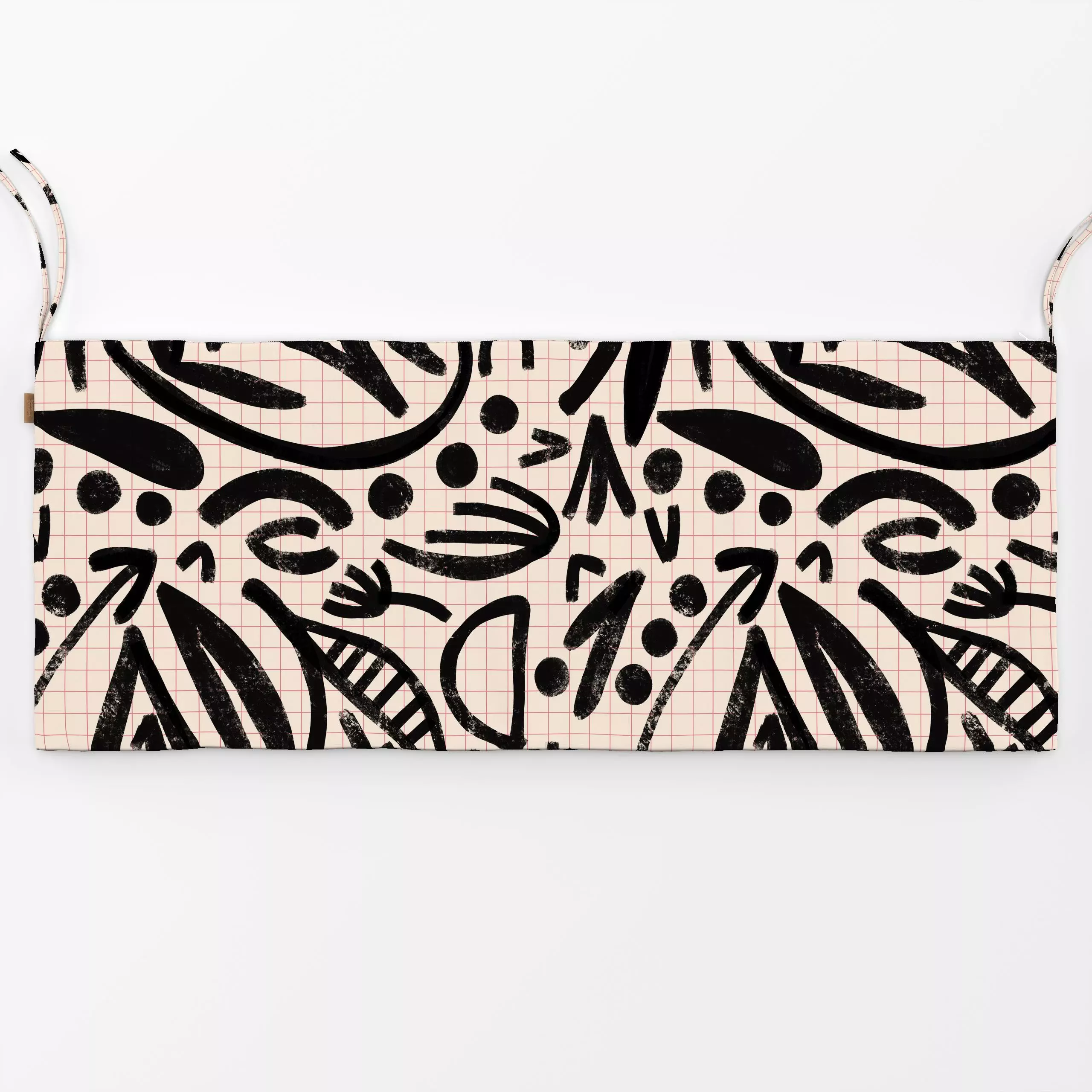 Bankauflage Bold Beige Pattern - Symbole & Muster - von „Studio ROSAGRAU"; Muster, schwarz, grid, pink, grafikdesign, outdoo...
