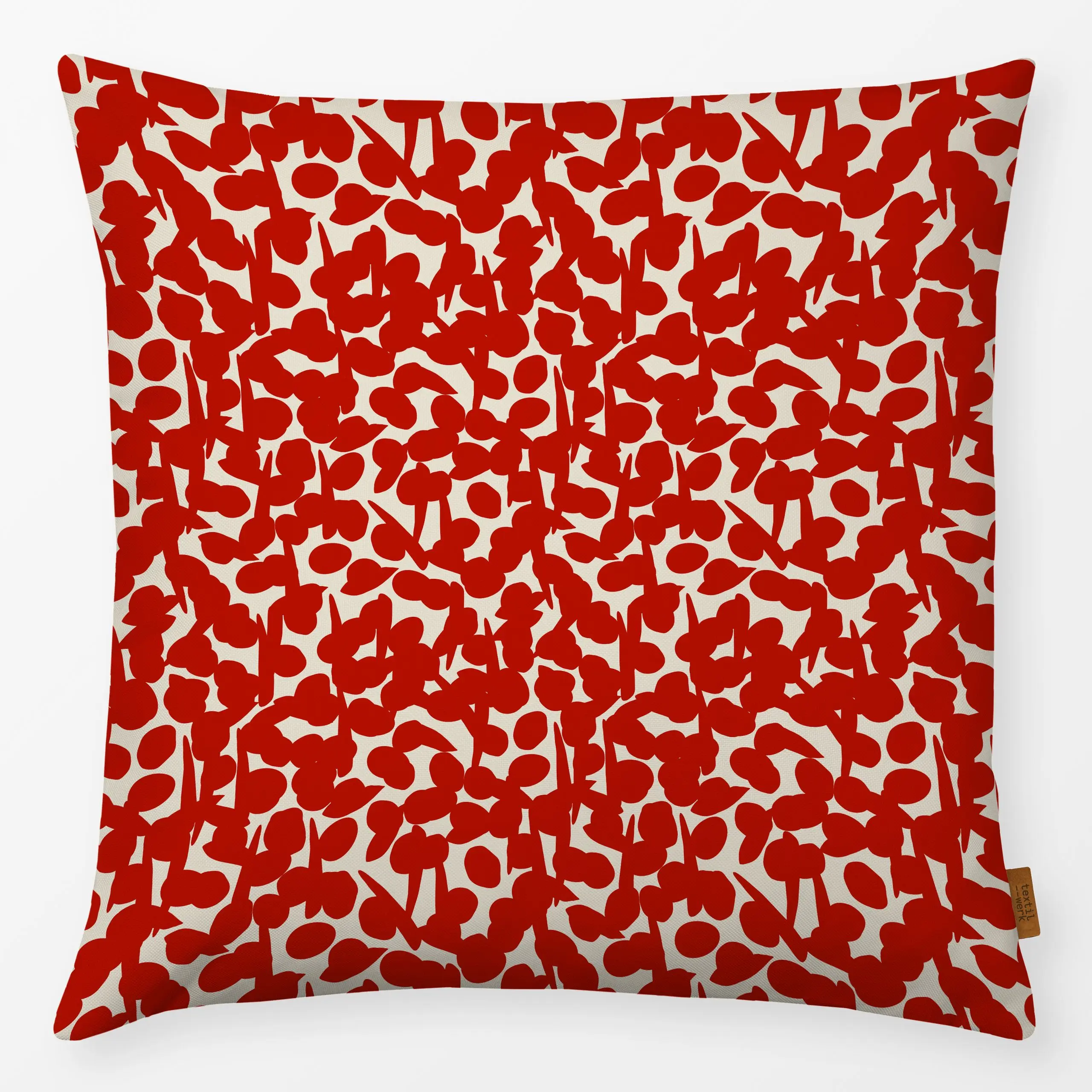 Kissen Rote-Creme-Beeren - Weihnachten, Früchte - von „Sara Maria"; Beeren, winterdeko, Nordisch, advent, minimalistisch, sc...