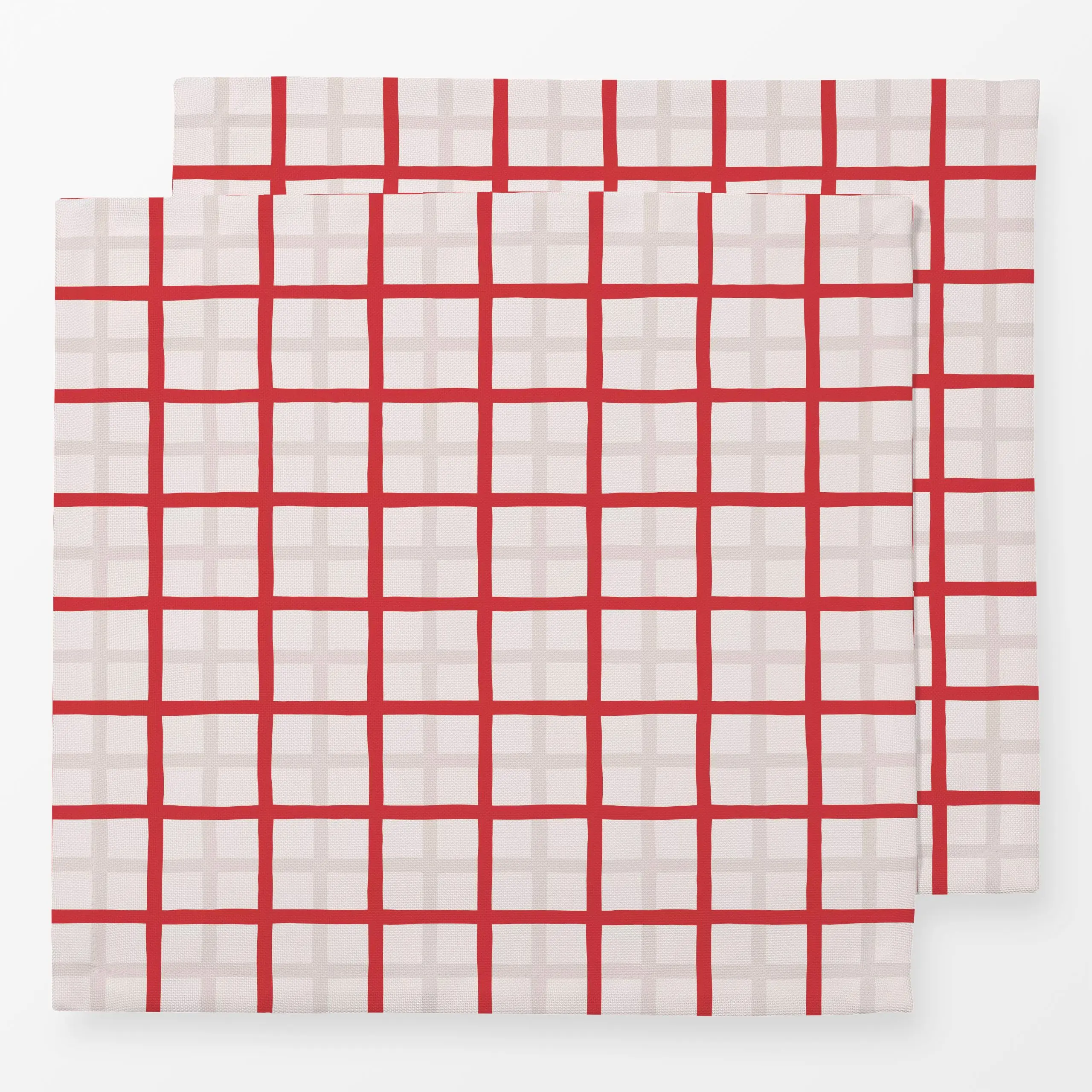 Servietten Karo Rot Beige Muster - Weihnachten, Symbole & Muster - von „Kathrin Woo"; Weihnachten, Karo, xmas, weihnachtlich...