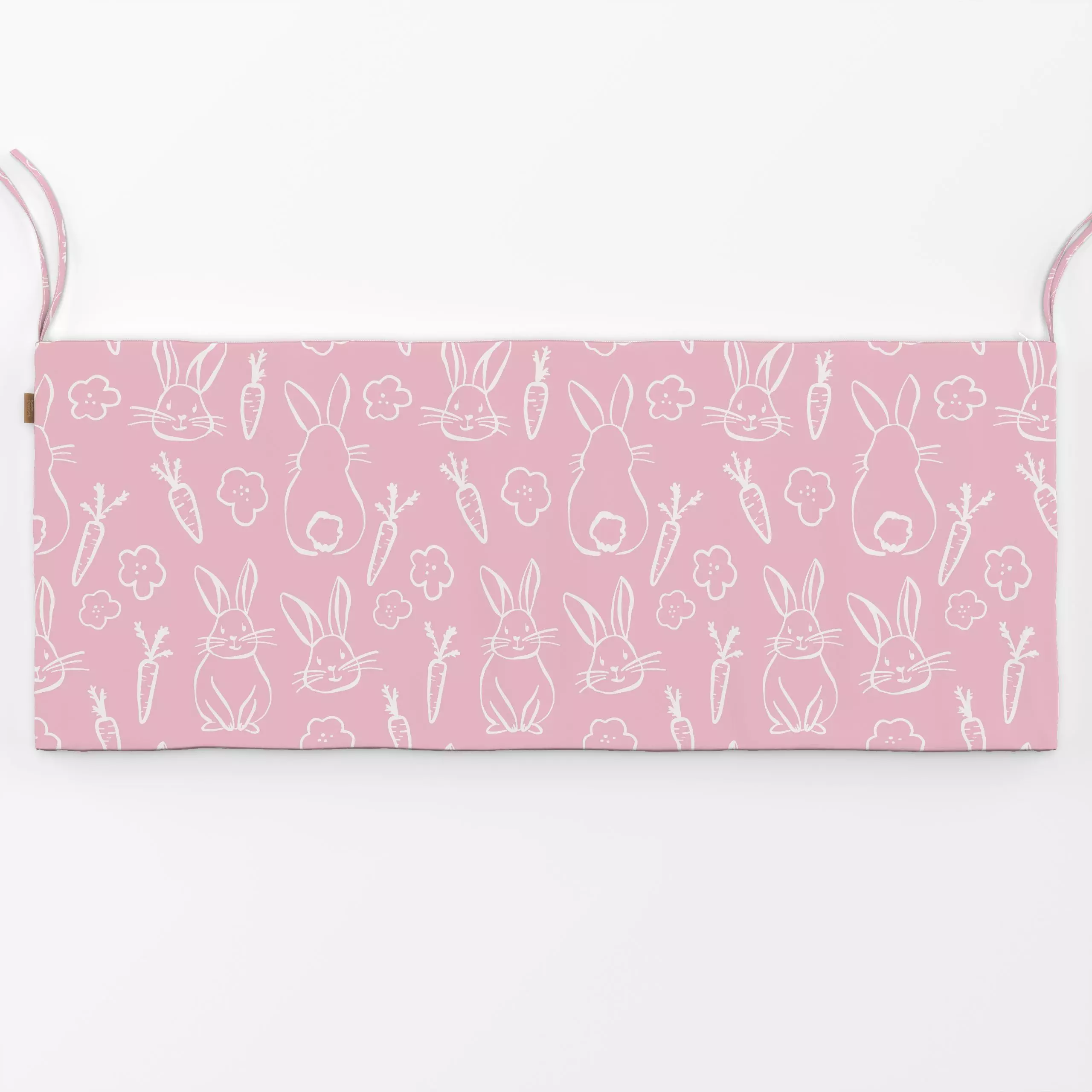 Bankauflage Hasen Allover rosa - Frühling, Tiere, Anlässe, Ostern - von „Kruth Design"; Blumen, Hase, Ostern, Osterhase, Gar...