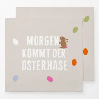 Servietten Osterspruch Hase Beige
