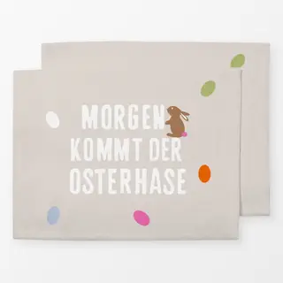Tischset Osterspruch Hase Beige