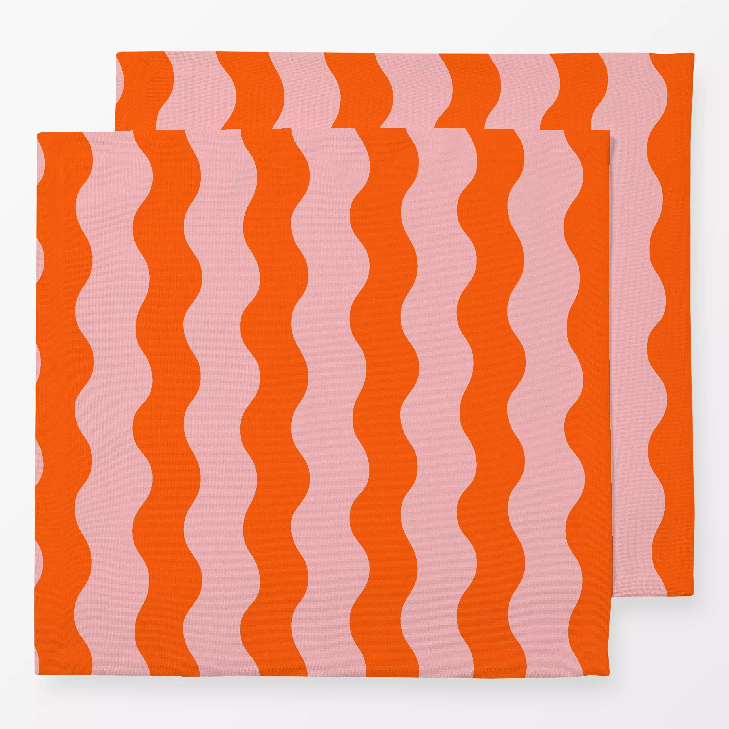 Servietten Wellen rosa orange - Symbole & Muster, Retro & Vintage - von „Maren Gross "; Retro, wellen, trend, bunt, Geschenk...