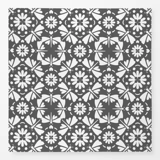 Tischdecke Blockprint Muster - antrazit