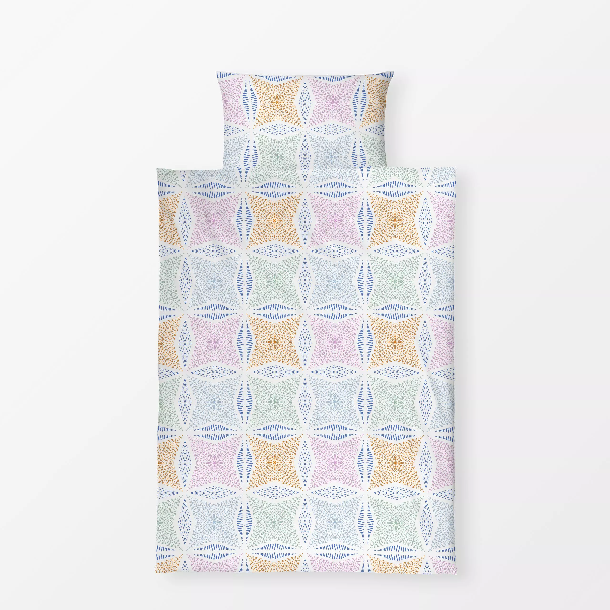 Bettwäsche Tile Line Art - Symbole & Muster - von „Patries Elisabeth"; abstrakt, Retro, Geometrisch, Stern, Line, Weiss, lin...