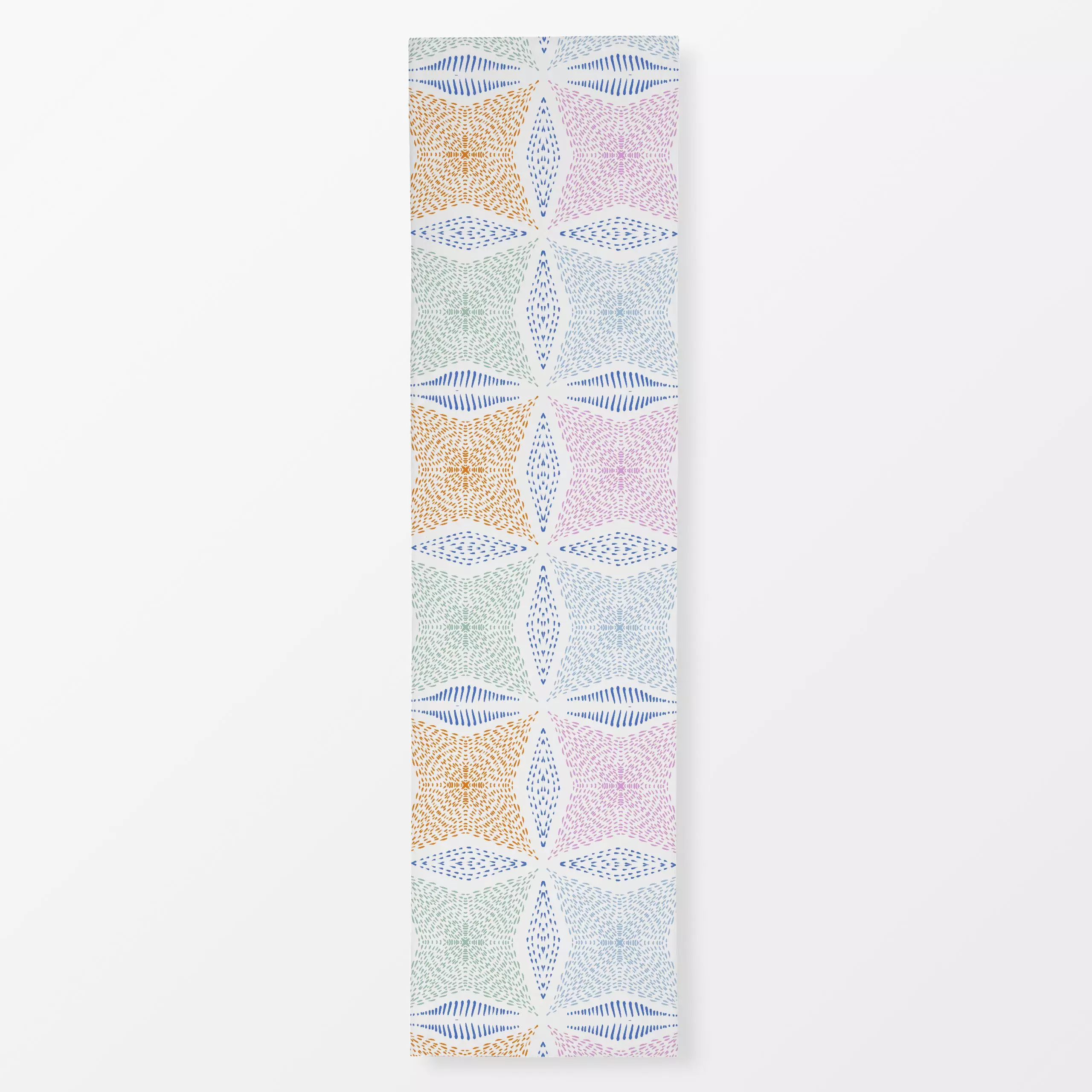 Tischläufer Tile Line Art - Symbole & Muster - von „Patries Elisabeth"; abstrakt, Retro, Geometrisch, Stern, Line, Weiss, li...