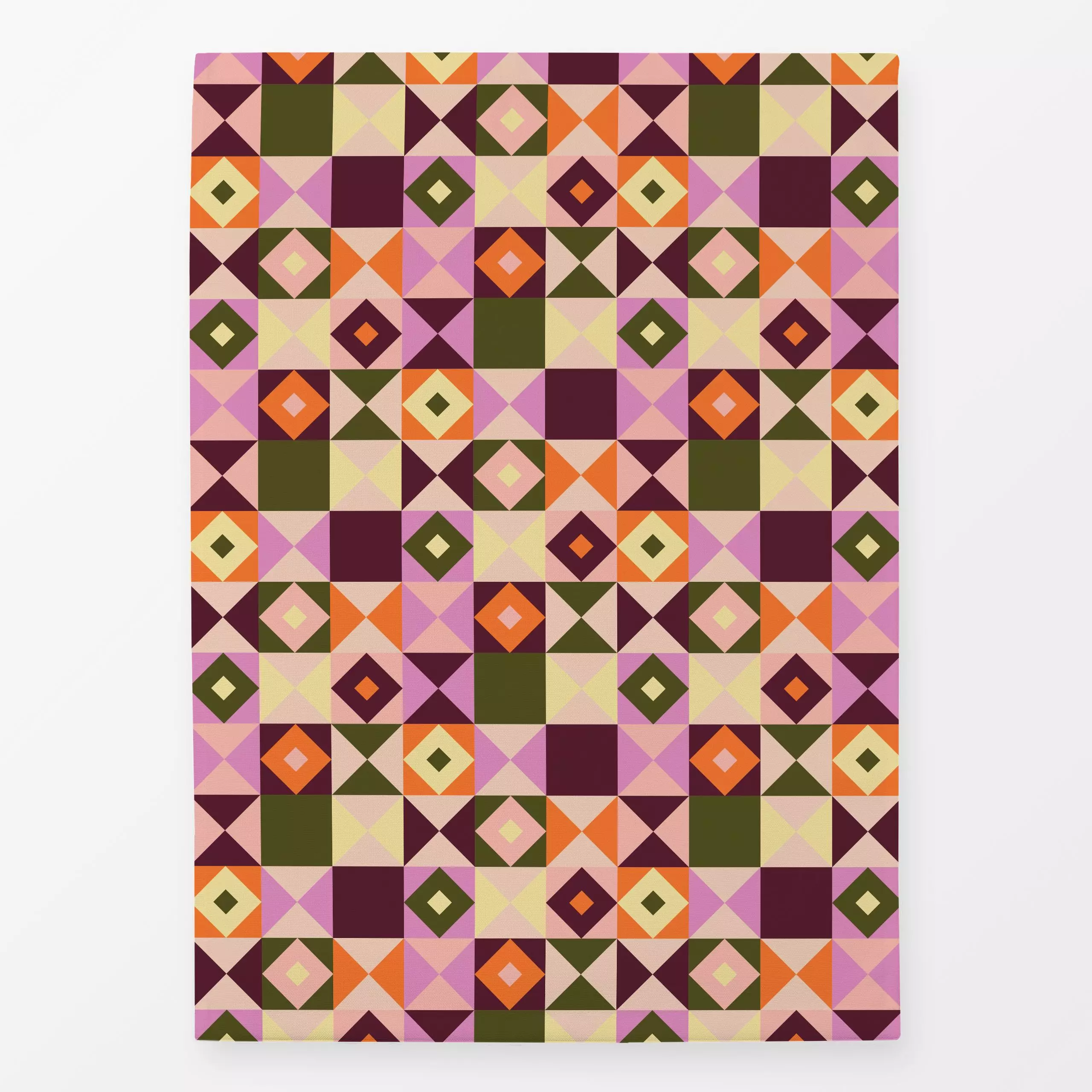 Geschirrtücher Mustermix - Herbst, Symbole & Muster - von „Julia Schumacher"; Orange, pink, Dreieck, quadratisch, bordeaux, ...