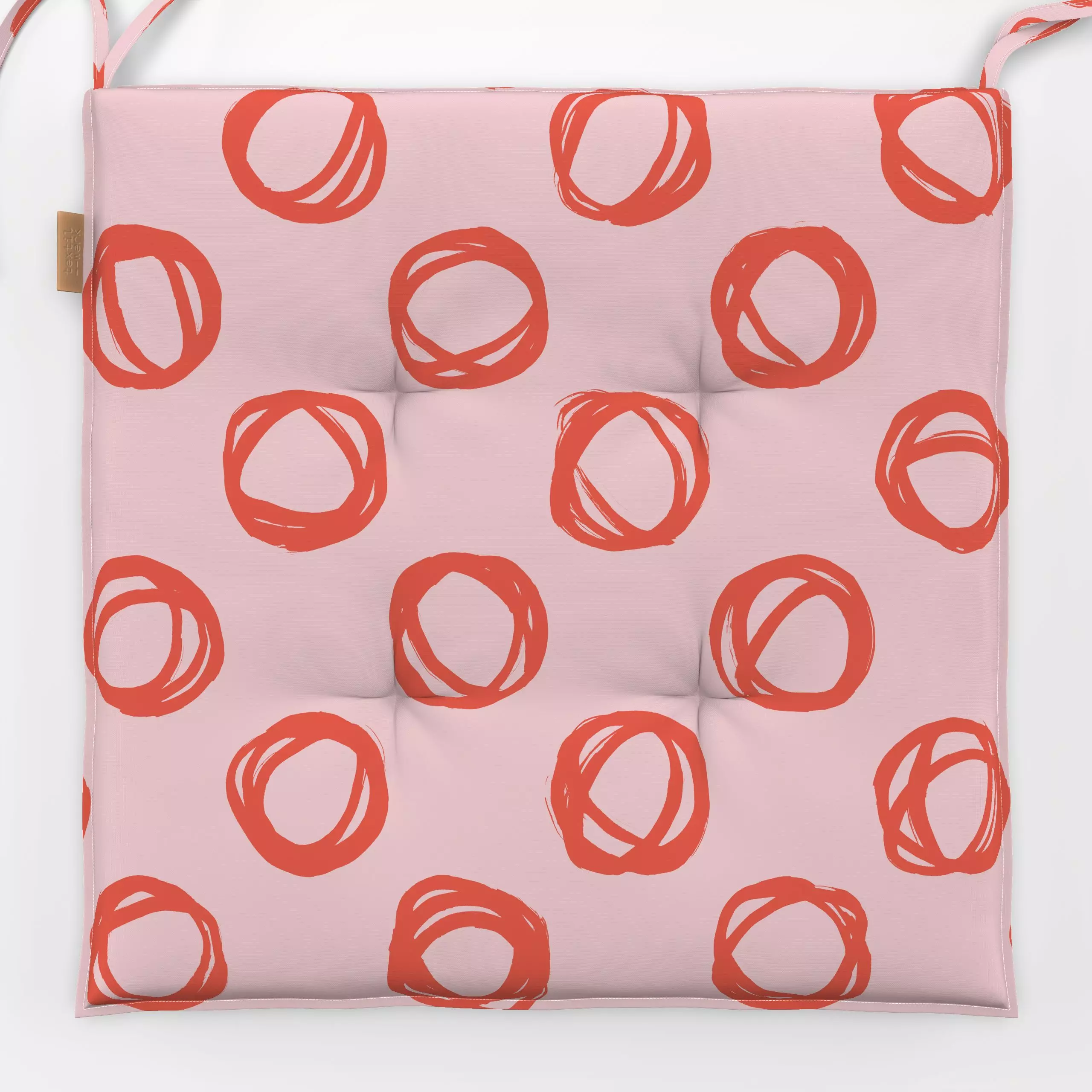 Sitzkissen Kreislinie 2 - Sommer, Symbole & Muster - von „Primus Pattern"; minimal, Punkte, Pinselstrich, skandinavisch, Kre...