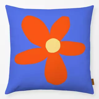 Kissen Bold red flower blue