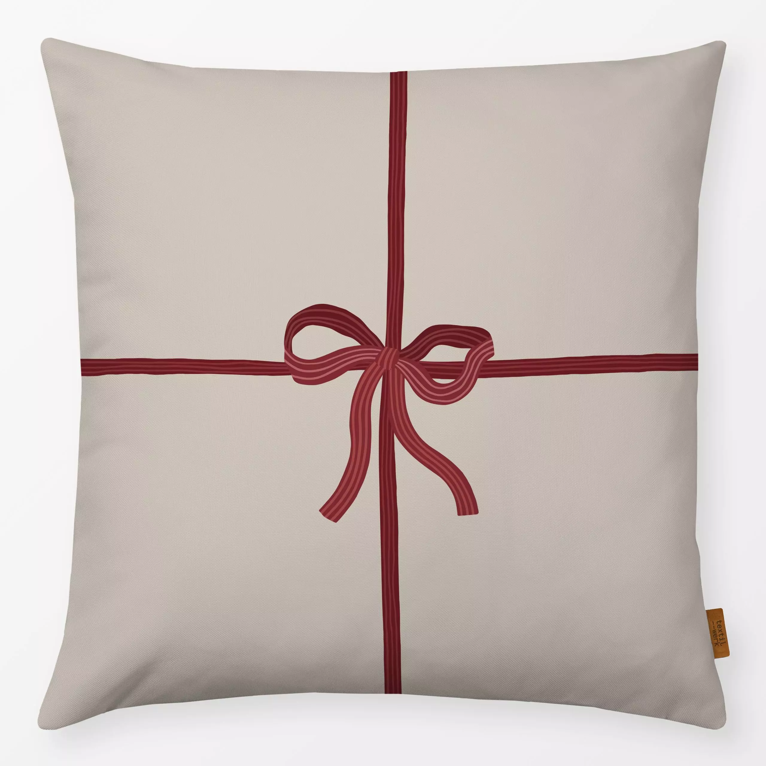 Kissen Weihnachten Schleife rot - Weihnachten, Winter - von „Studio Kesse"; Merry Christmas, Weihnachten, Geschenk, weihnach...