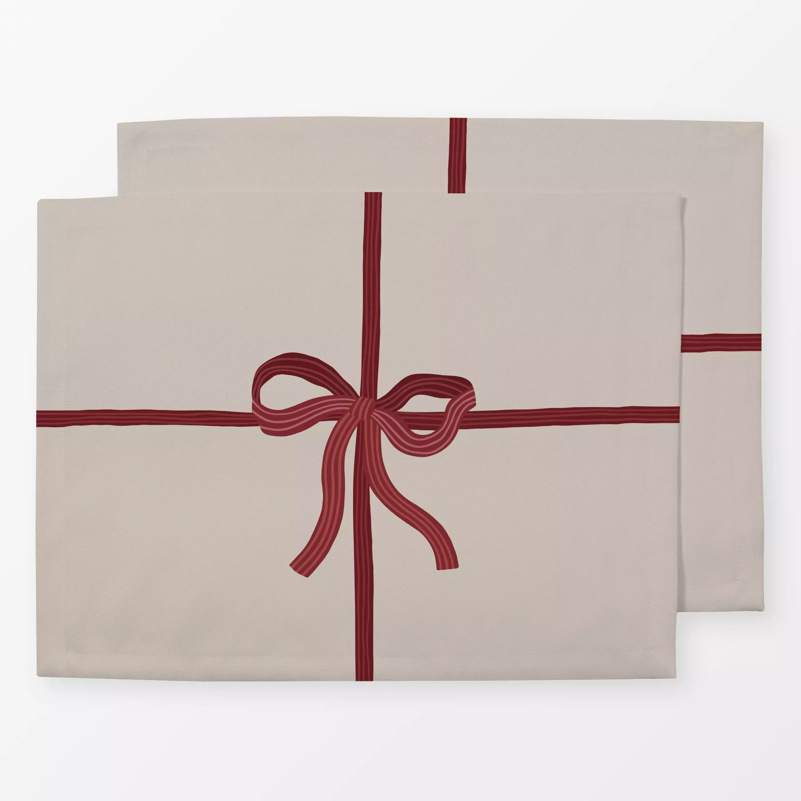 Tischset Weihnachten Schleife rot - Weihnachten, Winter - von „Studio Kesse"; Merry Christmas, Weihnachten, Geschenk, weihna...