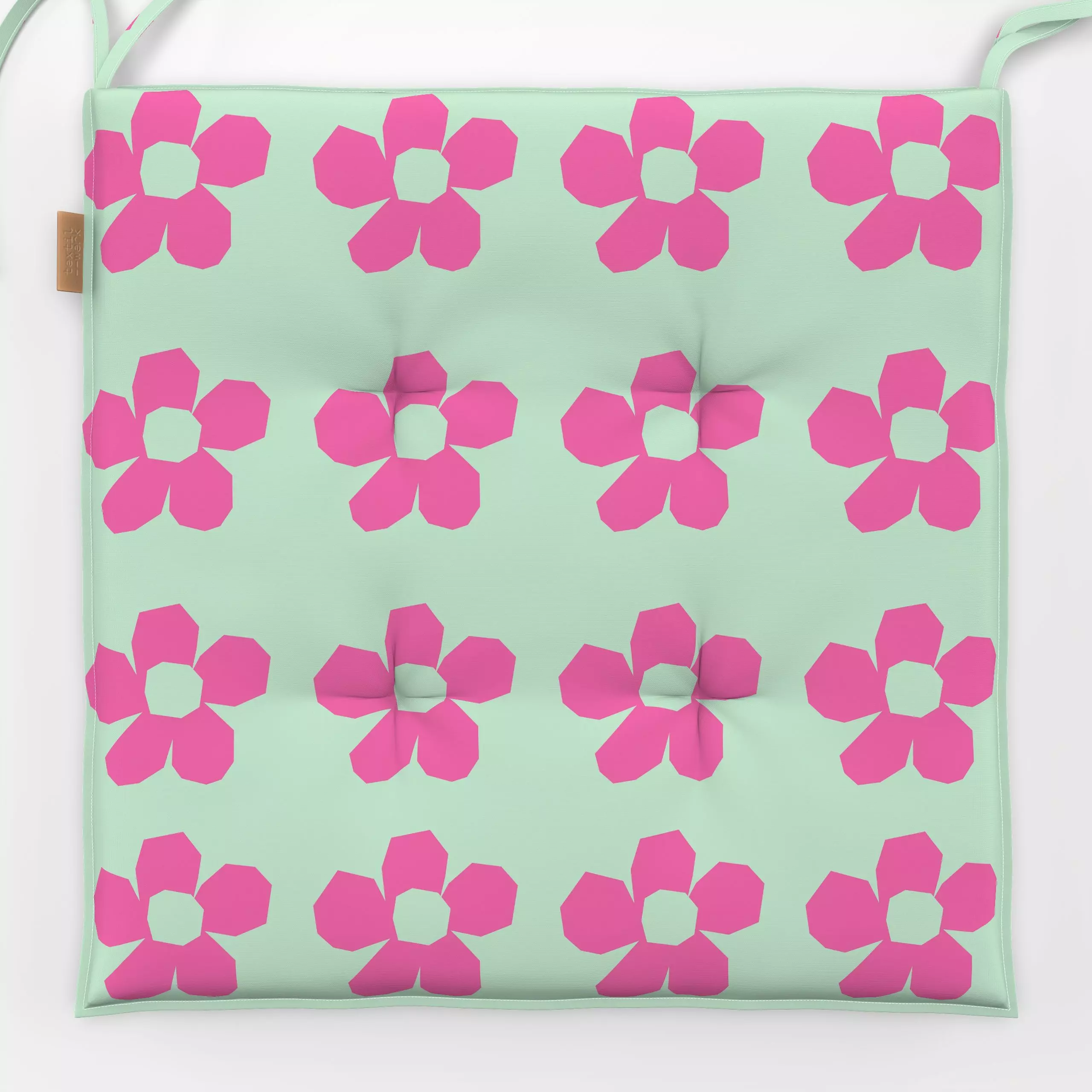 Sitzkissen Cutout Blumen Mint - Blumen & Florales, Symbole & Muster - von „Lisa Jasmin Bauer"; Blumen, Sommerblumen, pink, c...