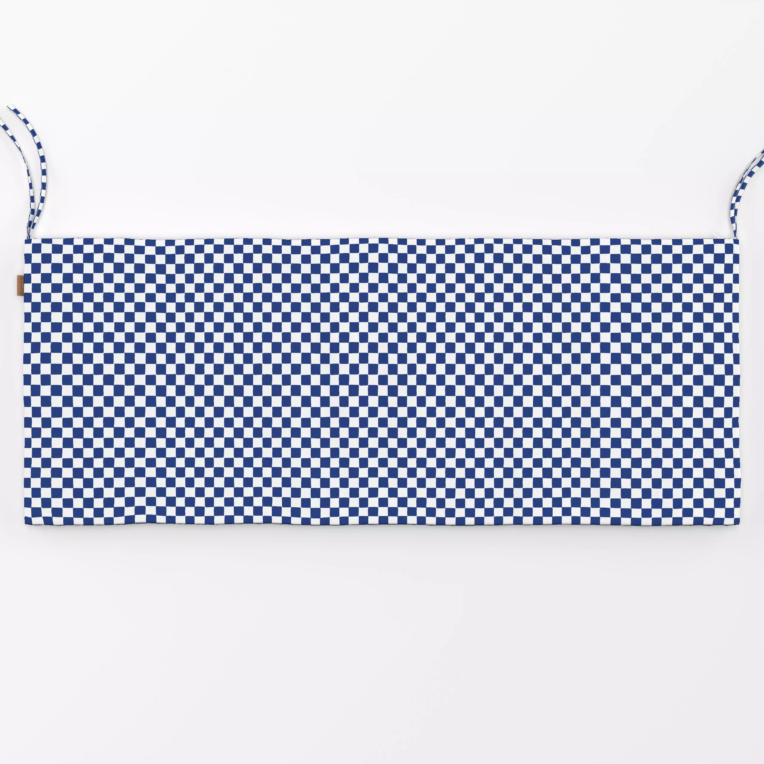 Bankauflage Handgemaltes Karo Blau Weiss - Symbole & Muster - von „Mareen Heinz"; abstrakt, Sommer, blau, Karo, maritim, kar...