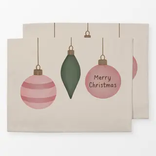 Tischset Weihnachtskugeln