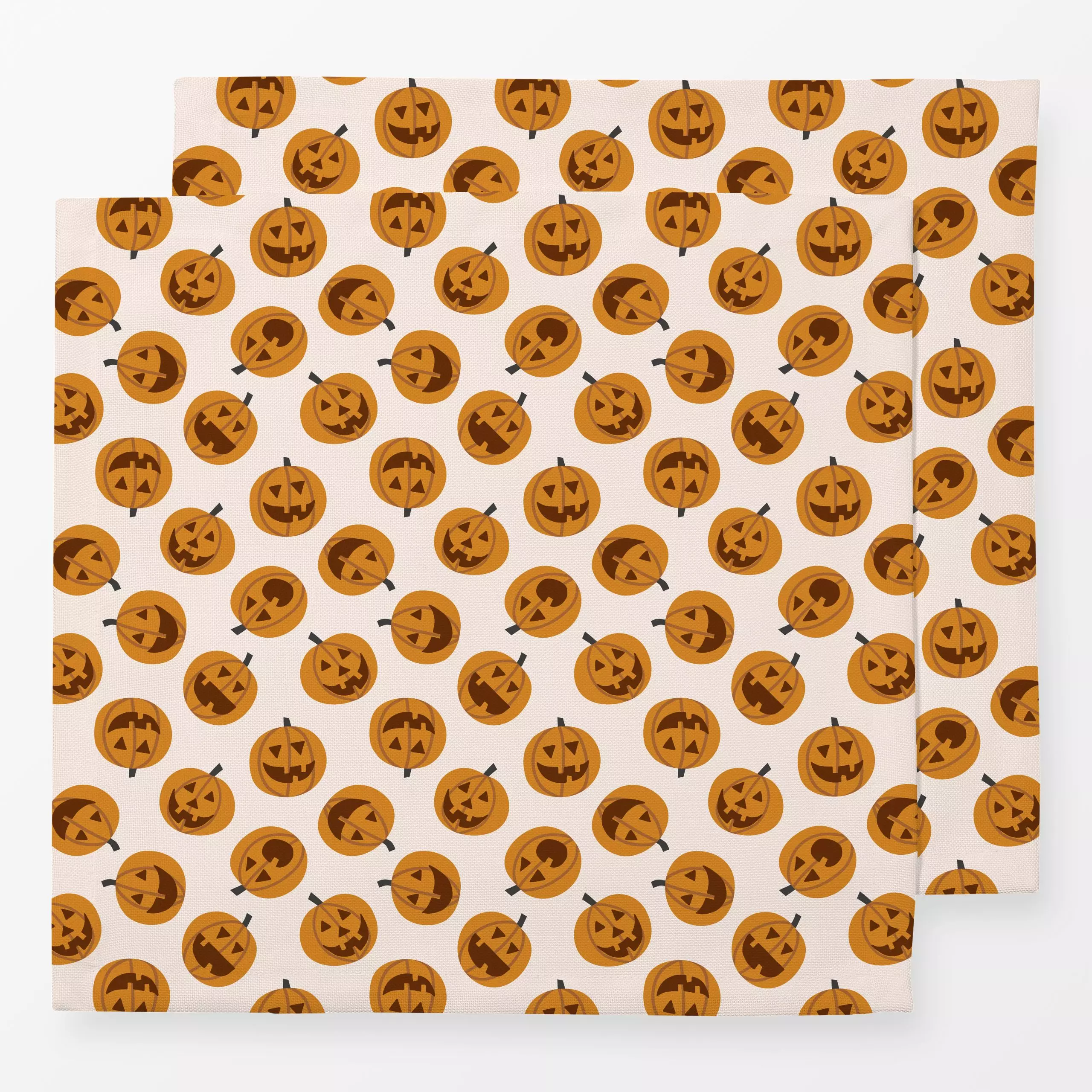 Servietten Pumpkin Polkadot beige - Herbst, Symbole & Muster - von „Kathrin Woo"; Muster, Punkte, verspielt, Dots, Herbstdek...