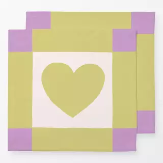 Servietten Cutout Heart green