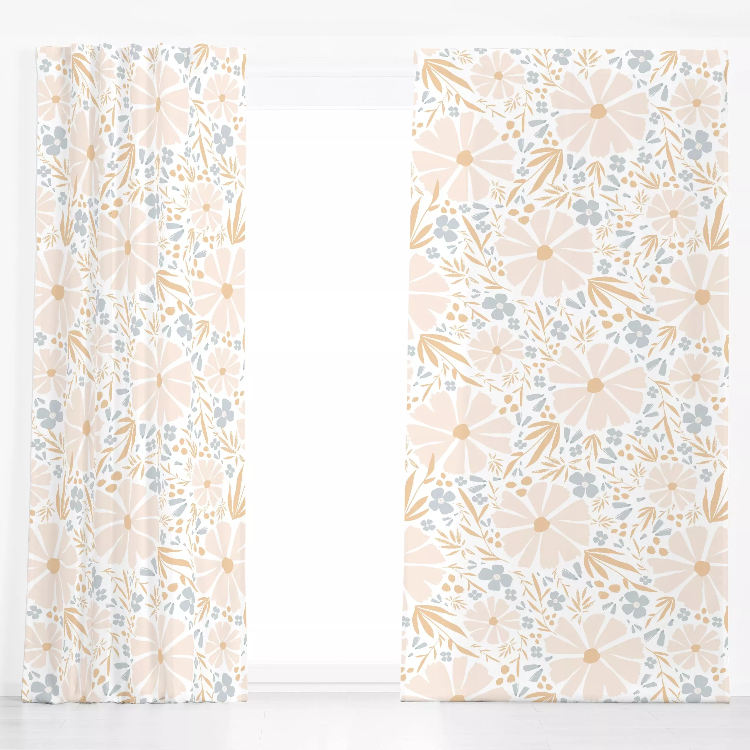 Dekovorhang Neutrale Margerite - Blumen & Florales, Pflanzen & Botanik - von „Sara Maria“; rosa, Wildblumen, Sommerblumen, r...