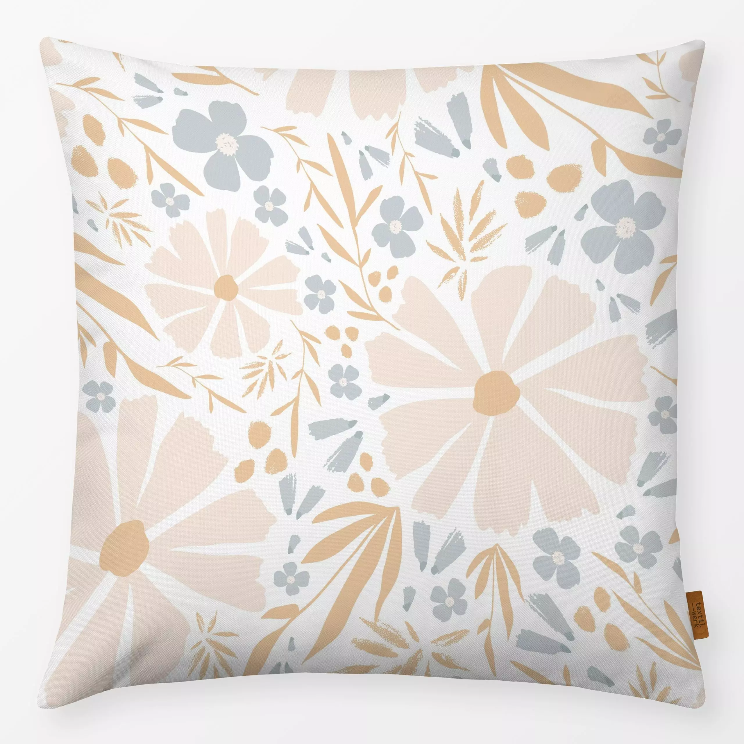 Kissen Neutrale Margerite - Blumen & Florales, Pflanzen & Botanik - von „Sara Maria“; rosa, Wildblumen, Sommerblumen, romant...