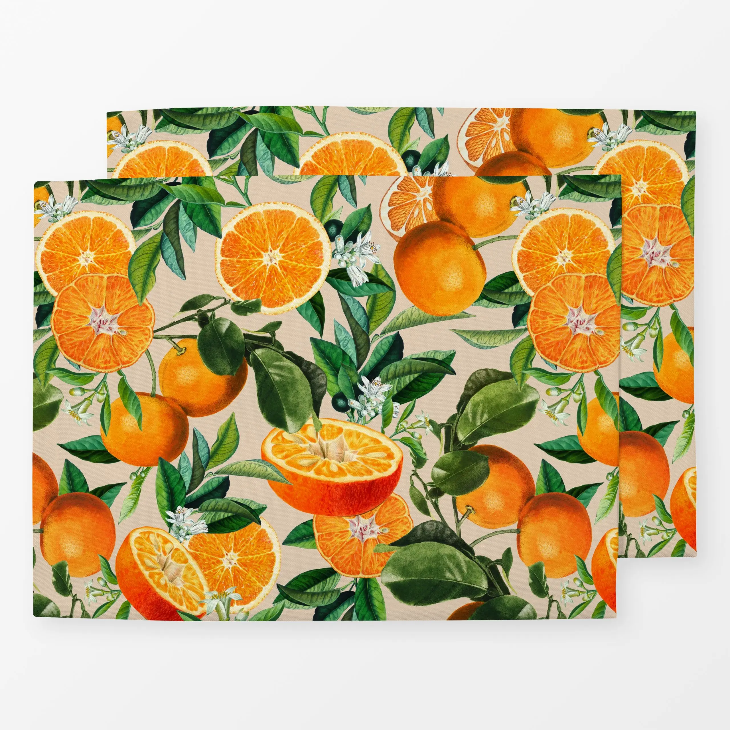 Tischset Orangen Sommer beige, Früchte, Sommer, von Uta Naumann