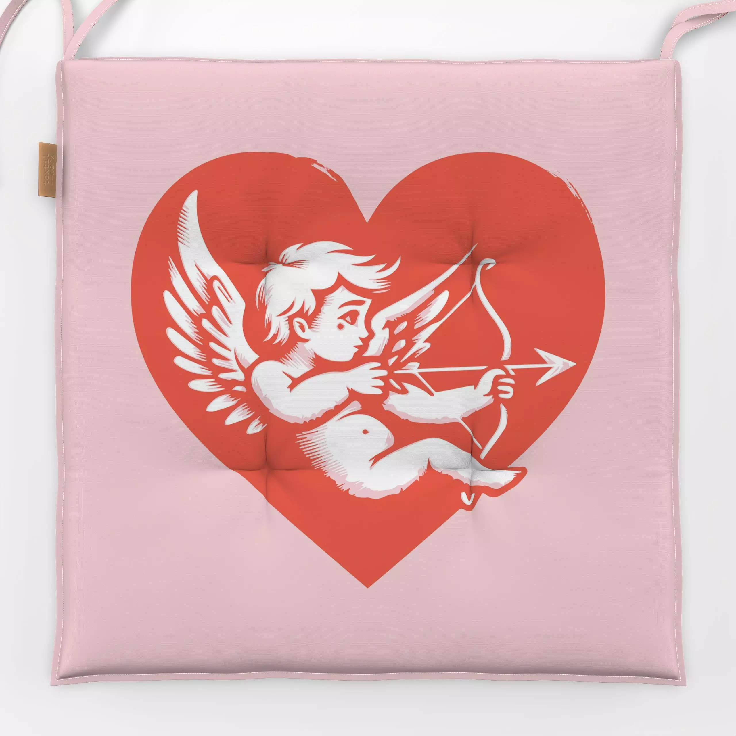 Sitzkissen LOVE FIRST Amor 1 - Liebe, Romantik & Pride, Anlässe - von „Primus Pattern"; Herzen, Valentinstag, Liebe, Herz, v...