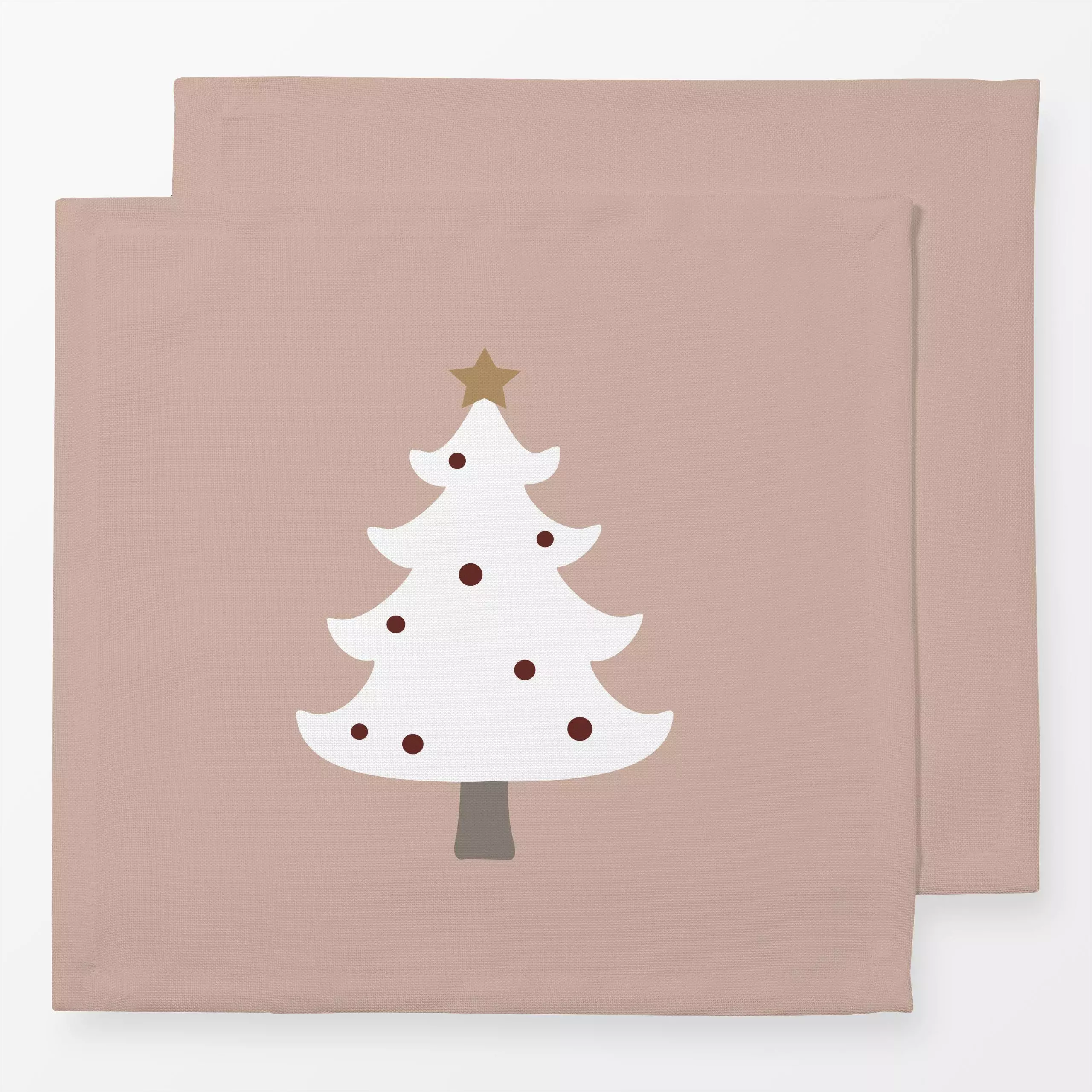 Servietten Sparkling Christmas Tree nude - Weihnachten, Winter - von „Karen Menzenbach"; Tanne, Tannenbaum, Weihnachtsbaum, ...