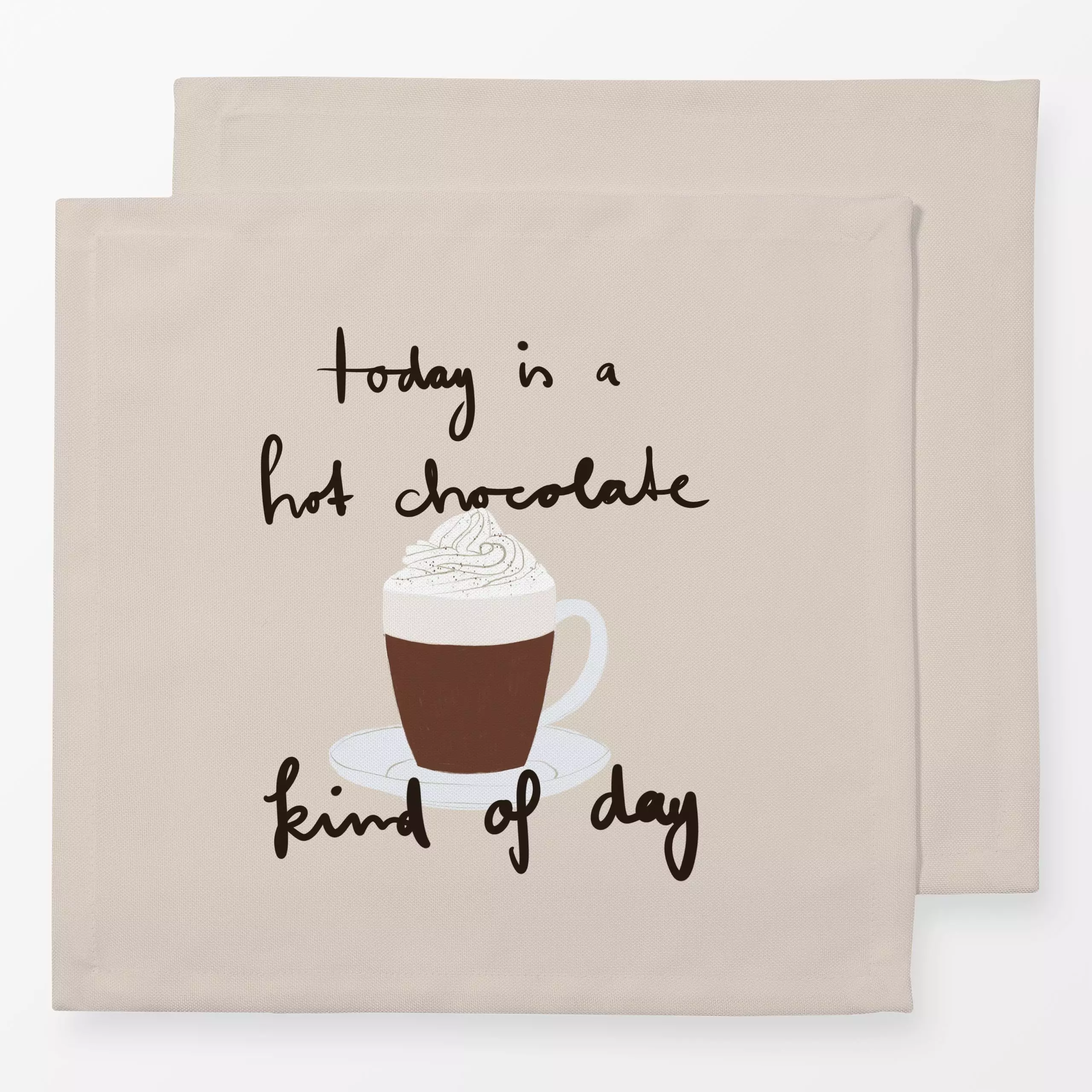 Servietten hot chocolate kind of day - Winter, Küche, Essen & Trinken - von „Sophie Augustin Illustration"; winterlich, drin...