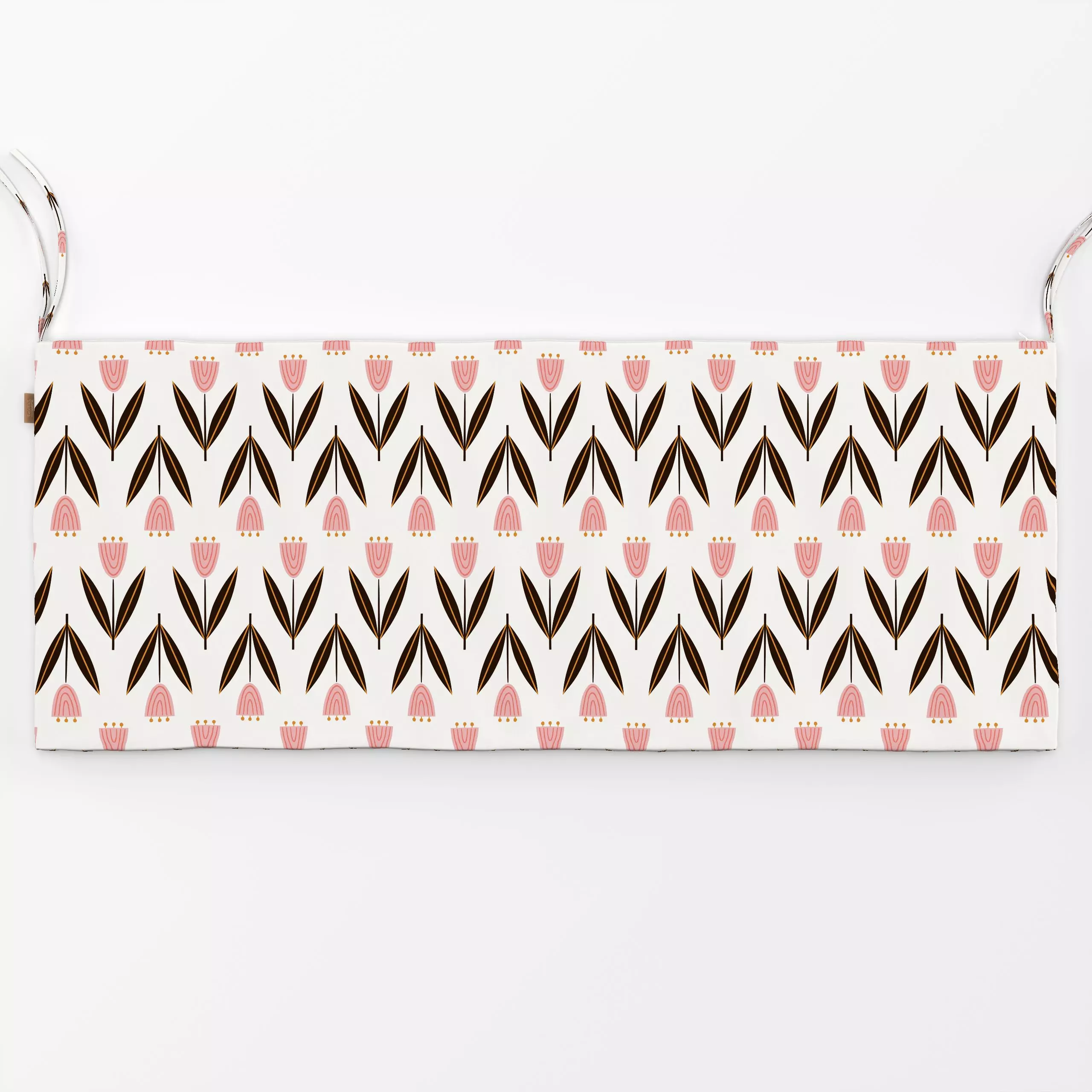 Bankauflage Tulip rosa dunkelbraun - Blumen & Florales, Symbole & Muster - von „Kathrin Woo"; abstrakt, rosa, Tulpen, beige,...