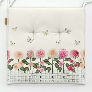 Sitzkissen Cottage Summer Blumen am Zaun