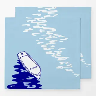 Servietten Boat On Glimmering Sea