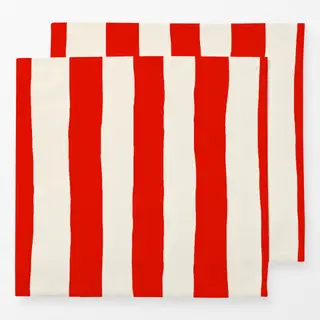 Servietten Santorini Red & White Stripes