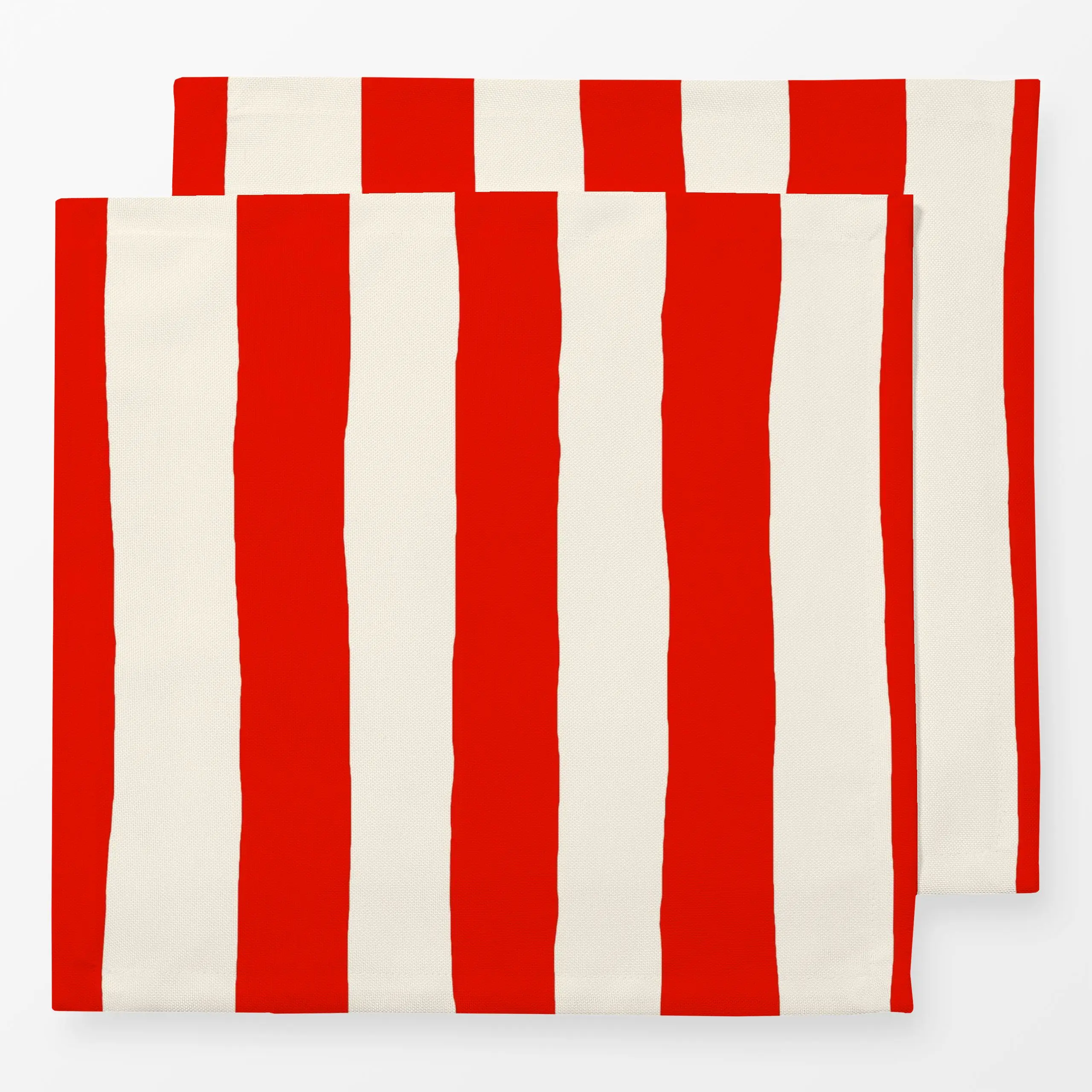 Servietten Santorini Red & White Stripes - Sommer, Symbole & Muster - von „By Anna Sienna"; rot, Weiss, gestreift, Rotweiss