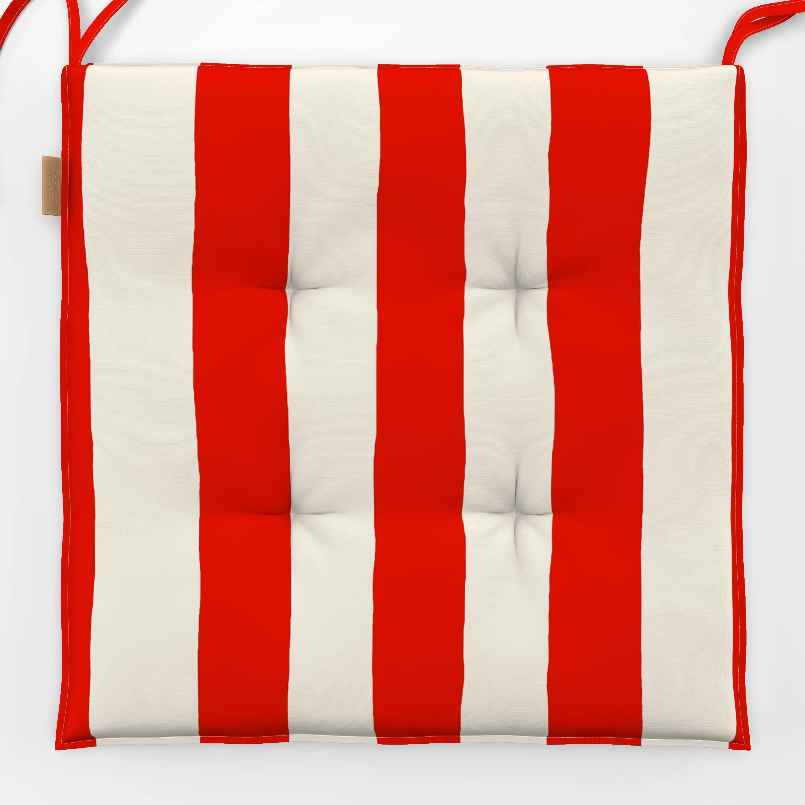Sitzkissen Santorini Red & White Stripes - Sommer, Symbole & Muster - von „By Anna Sienna"; rot, Weiss, gestreift, Rotweiss