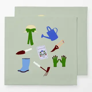 Servietten Garten Werkzeuge Grün