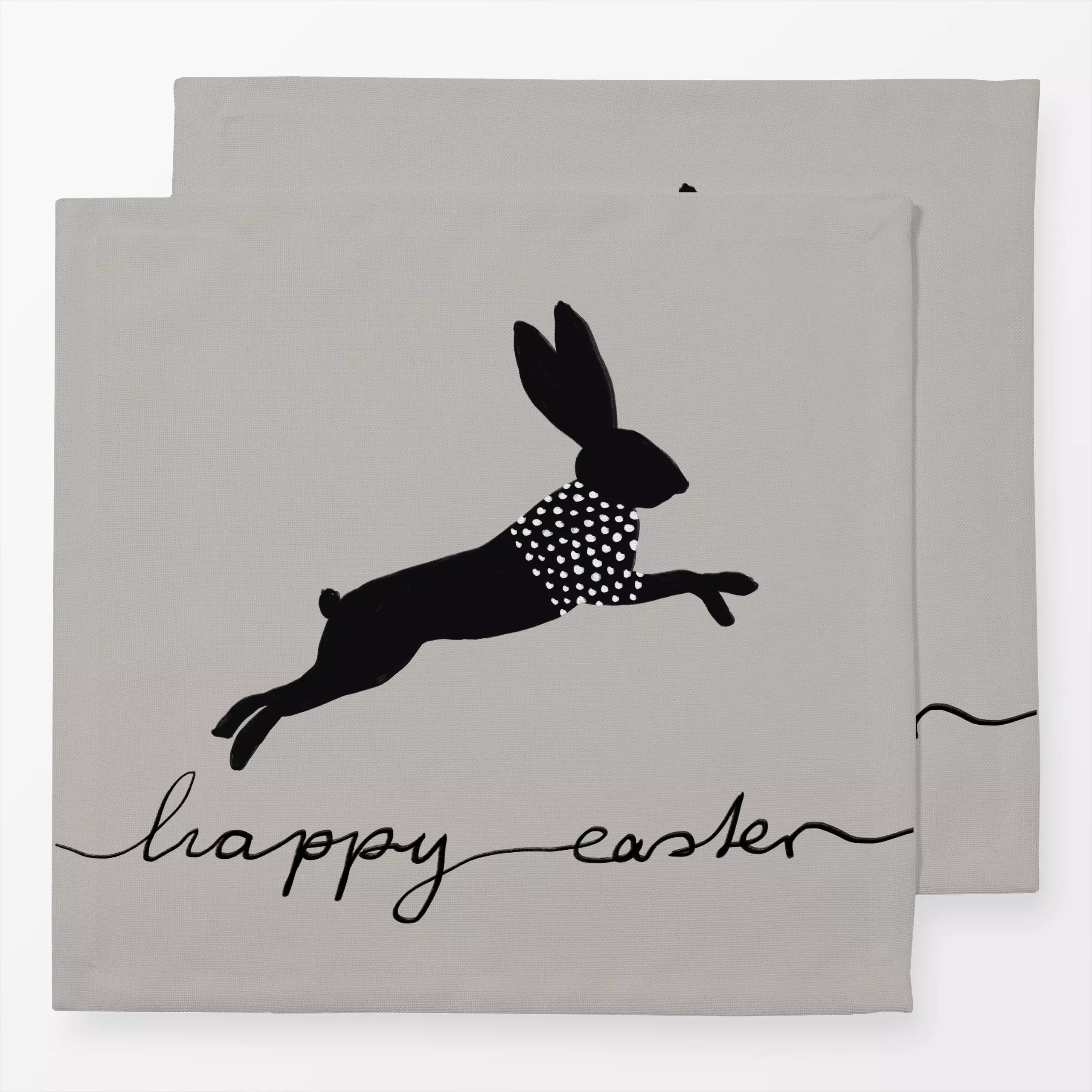 Servietten Osterhase Happy Easter Grau - Frühling, Anlässe - von „Sophie Augustin Illustration"; Hase, Ostern, Osterhase, Ha...