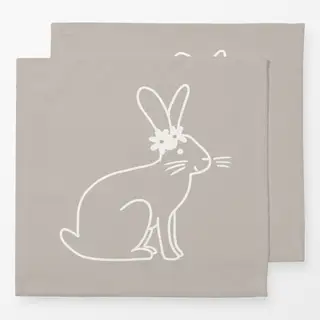 Servietten Hase Power Flower weiß