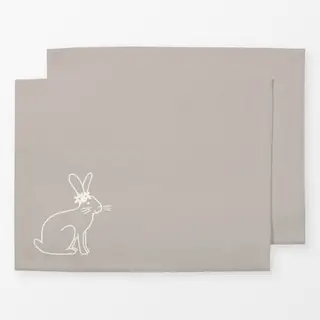 Tischset Hase Power Flower weiß
